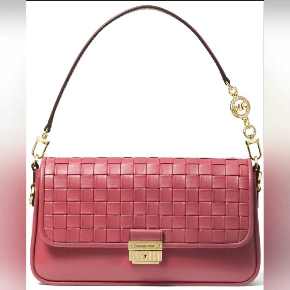 Michael Michael Kors Bradshaw Woven Leather Convertible Shoulder Bag NWT - Picture 5 of 5